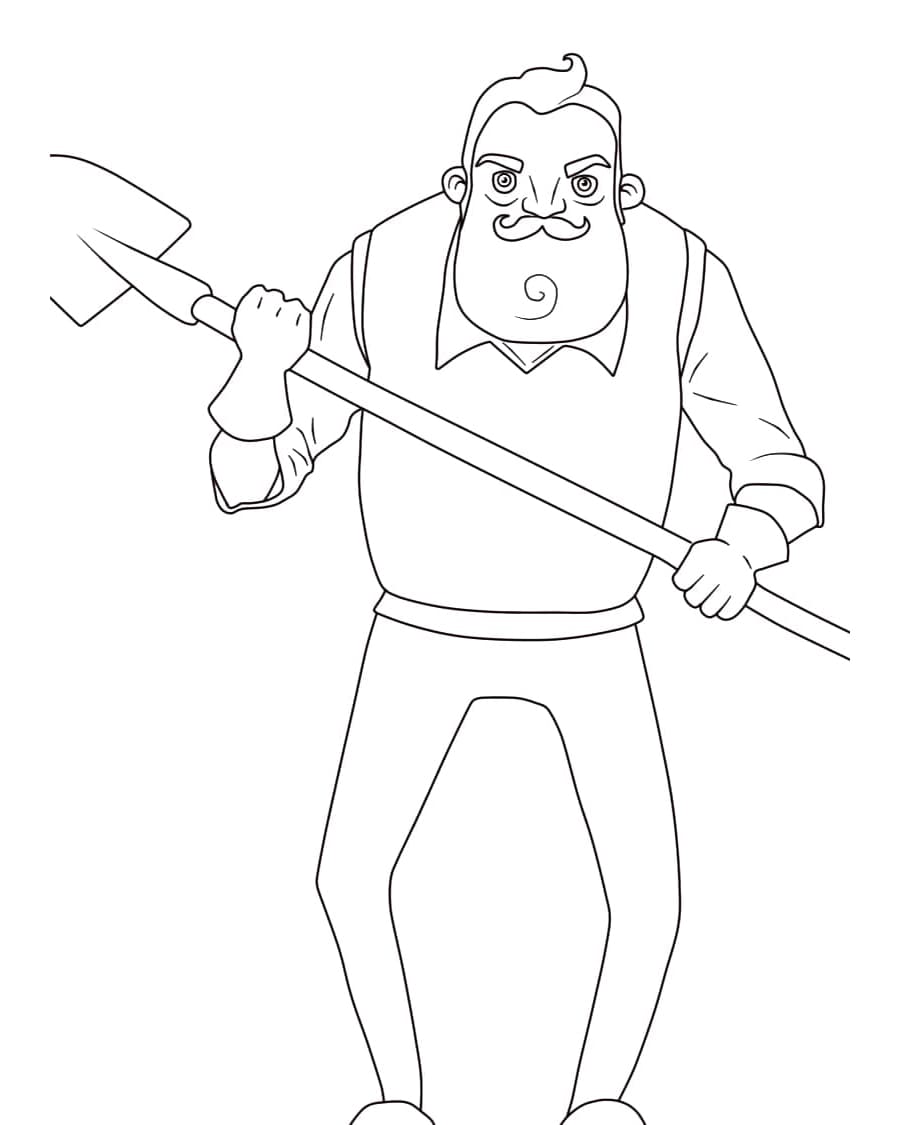 Free Printable Hello Neighbor Coloring Page