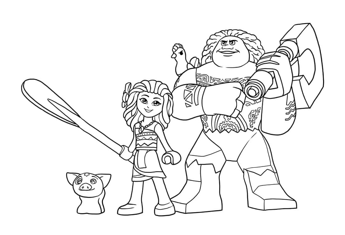 Free Printable Lego Moana Coloring Page