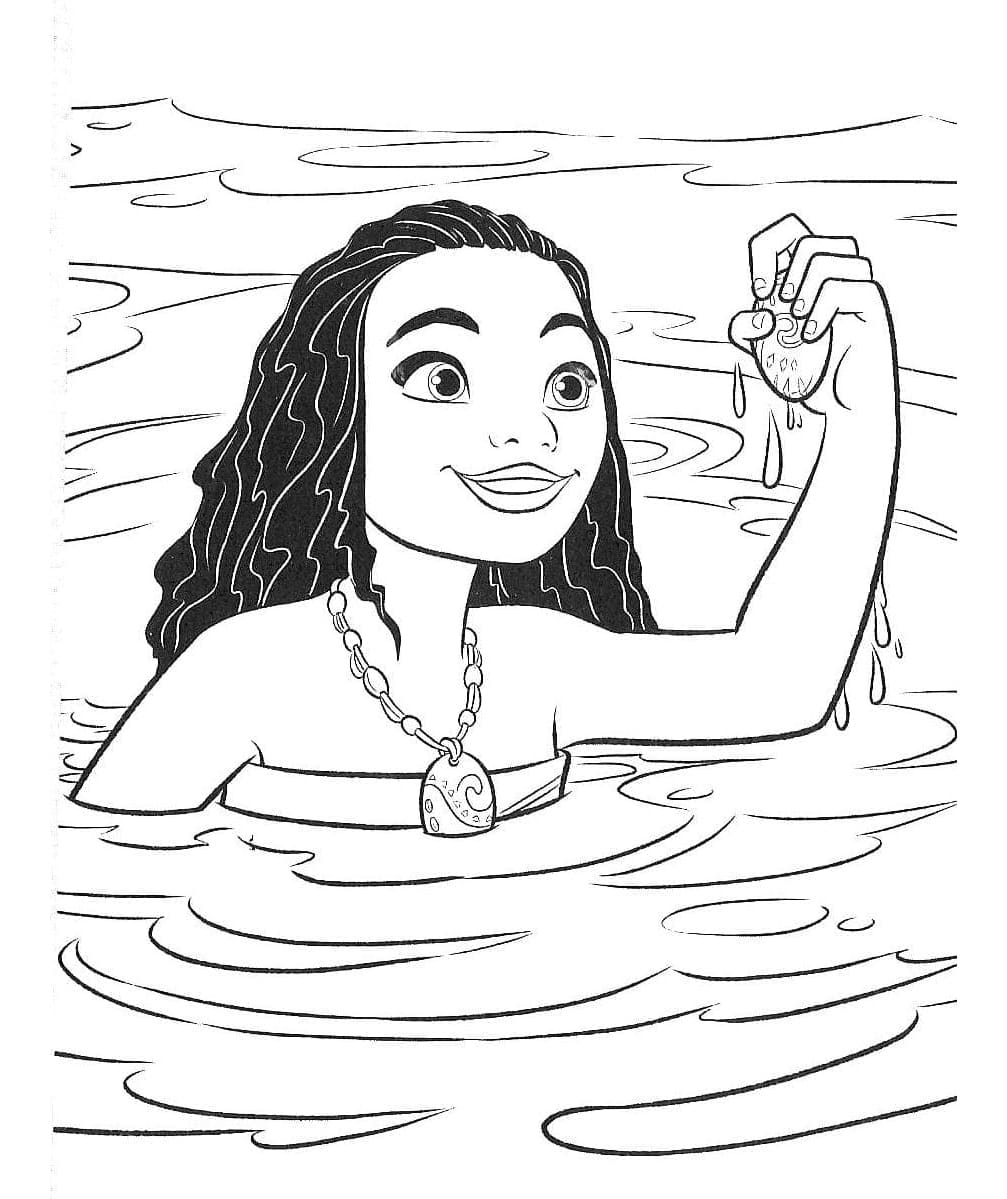 Free Printable Moana is Under the Sea Coloring Page