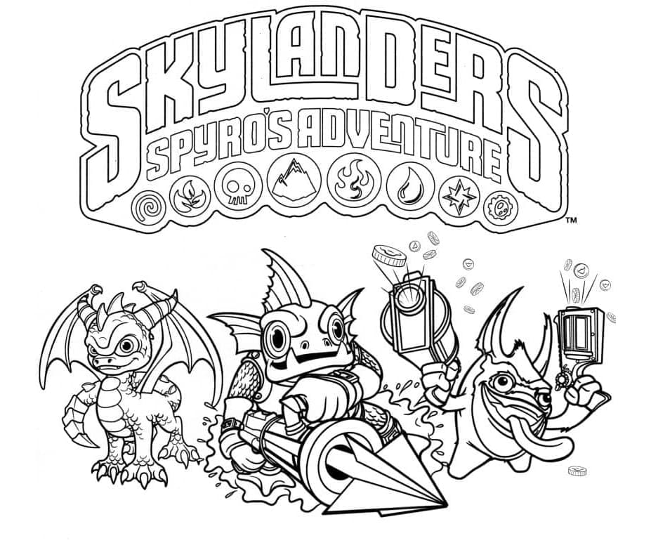 Free Printable Skylanders Spyro's Adventure Coloring Page