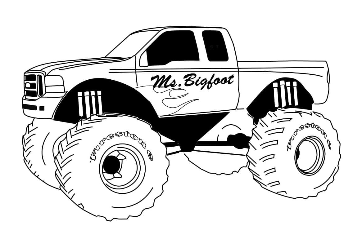 Free Printable Truck Monster Coloring Page