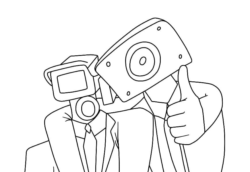 Free Skibidi Toilet Cameraman and Speakerman Coloring Page