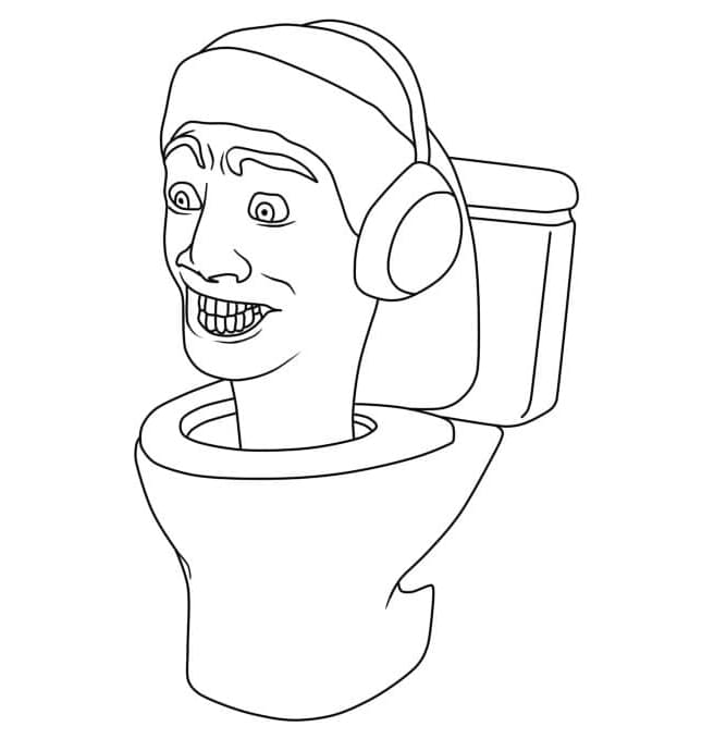 Free Skibidi Toilet For Kids Coloring Page