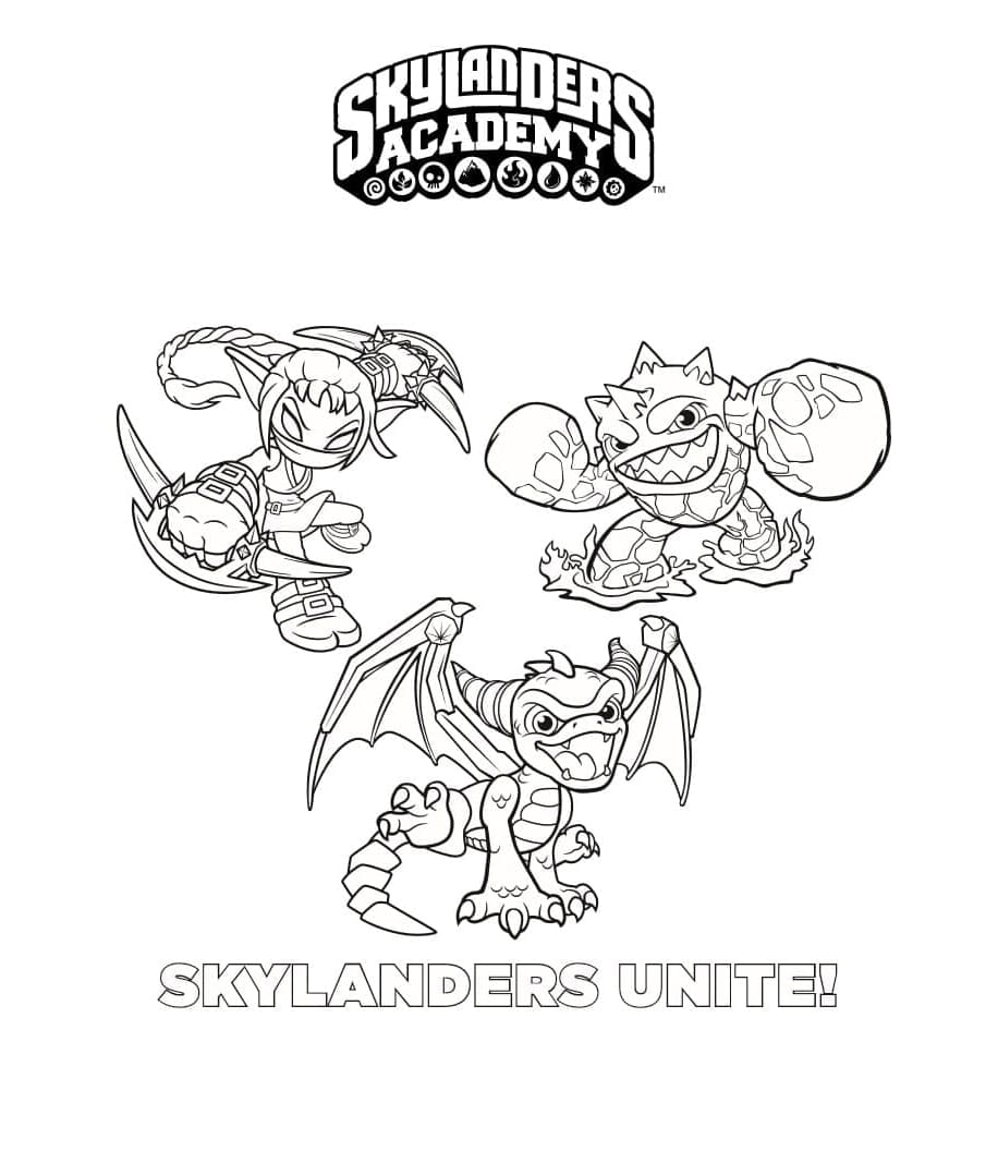 Free Skylanders Unite Coloring Page