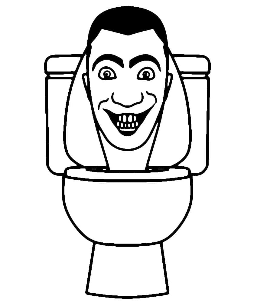 Free Smiling Skibidi Toilet Coloring Page