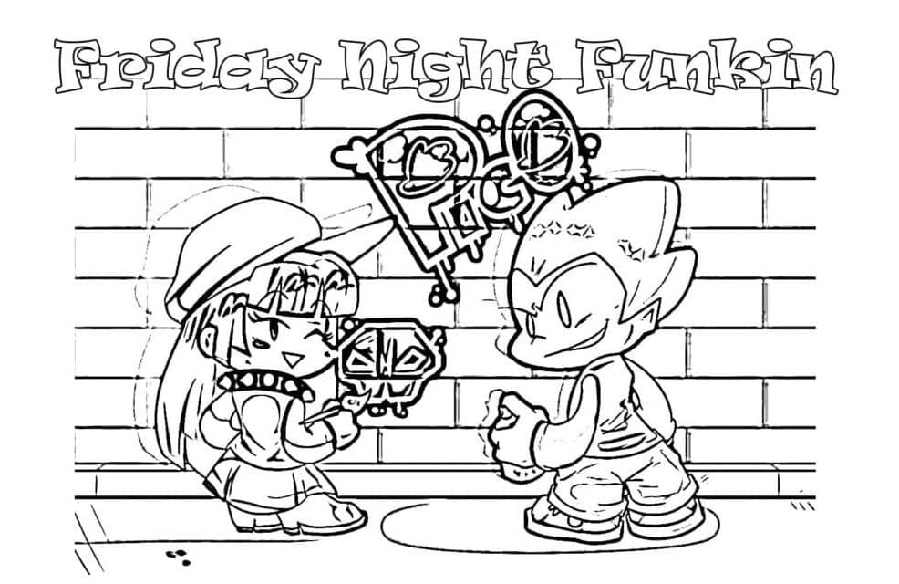 Friday Night Funkin Coloring Pages