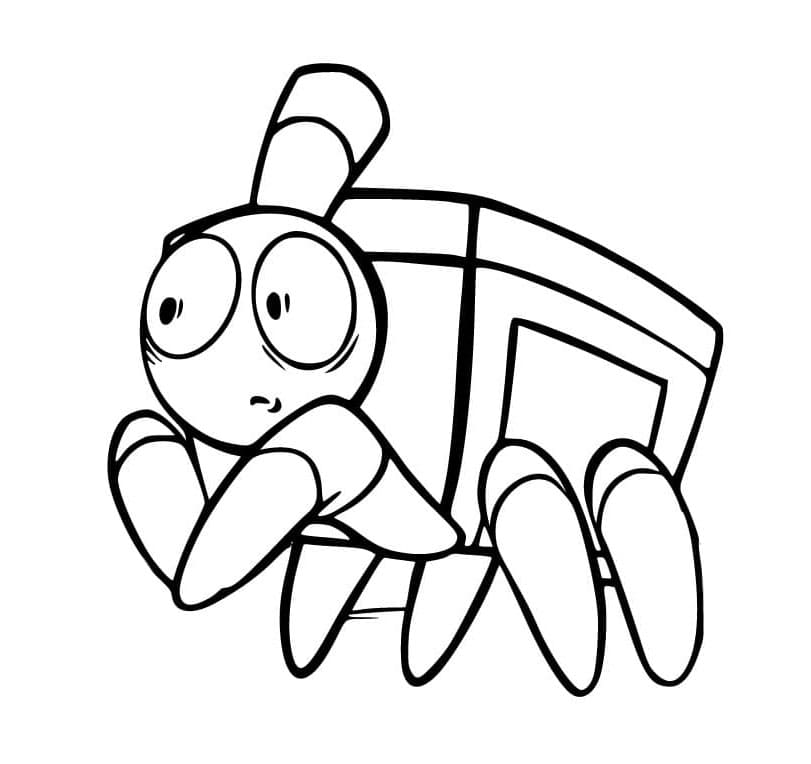 Frightened Choo-Choo Charles Express Coloring Page