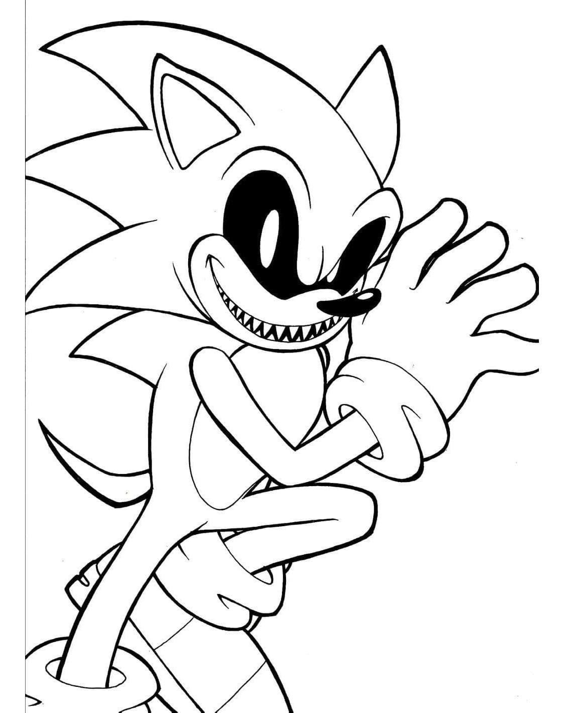 Frightening Sonic Exe Coloring Page