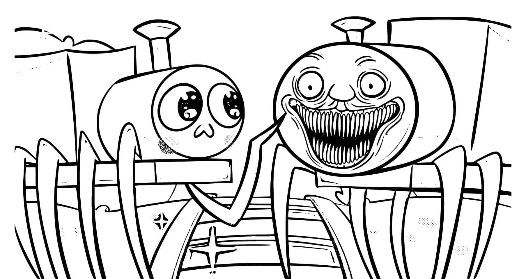 Fun-filled Choo-Choo Charles For Kids Coloring Page