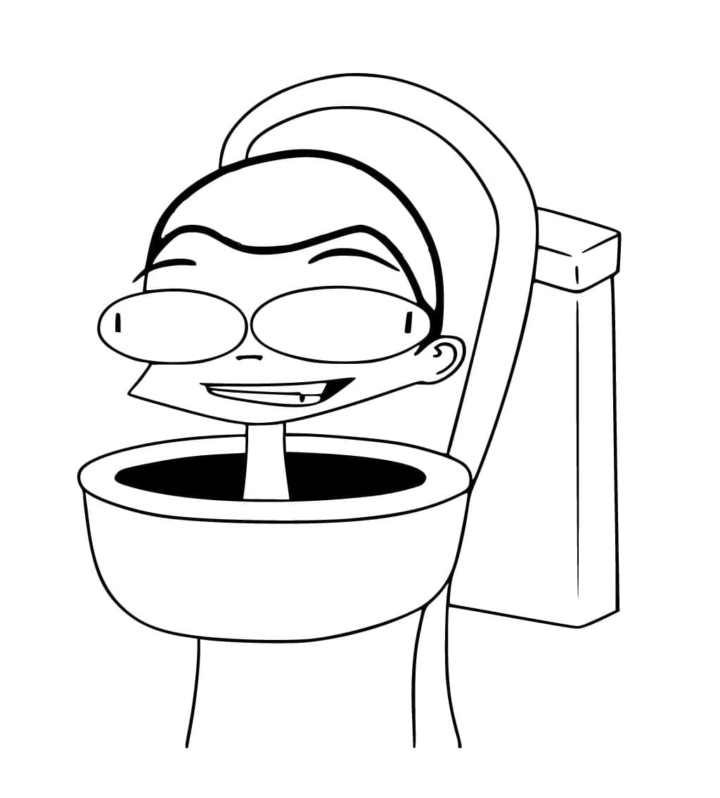 Funny Skibidi Toilet Free Coloring Page