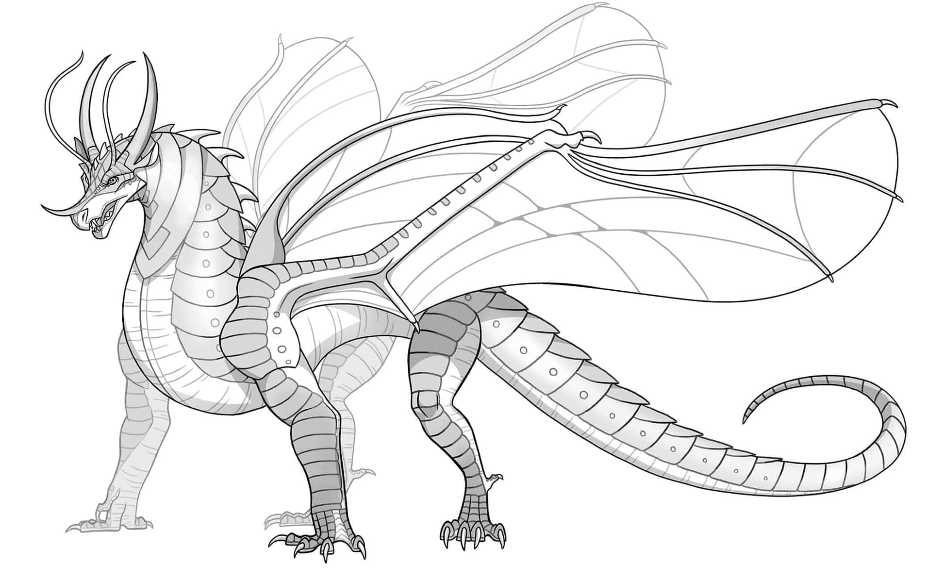 Fury Dragon Red Wing Coloring Page