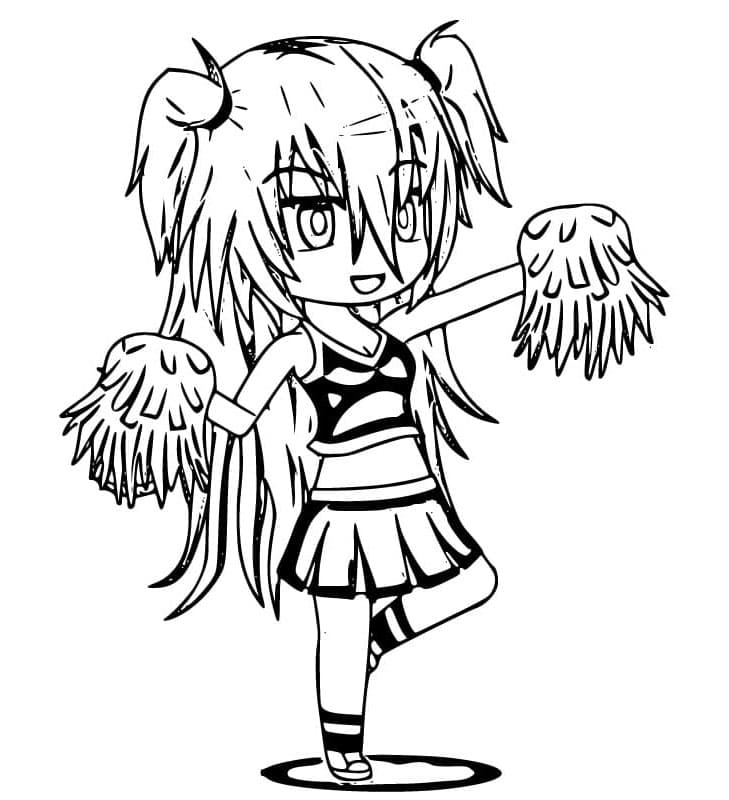 Gacha Life Anime Girl Dreams in Digital Animation Coloring Page