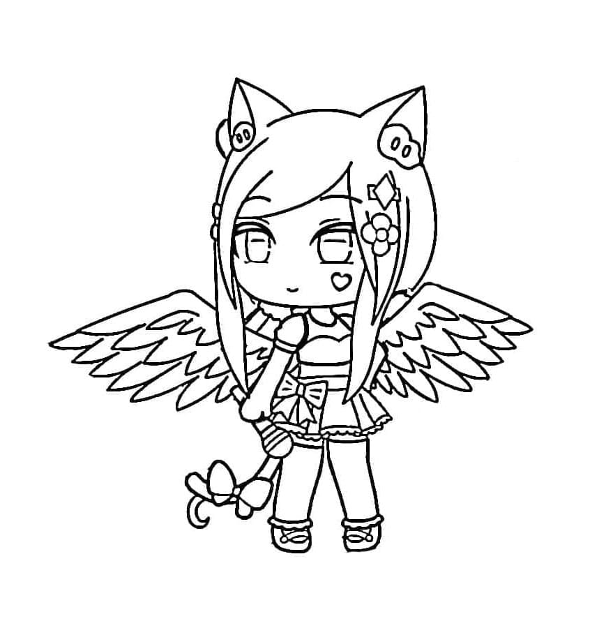 Gacha Life Free Printable Paper Pixel Paradise Coloring Page