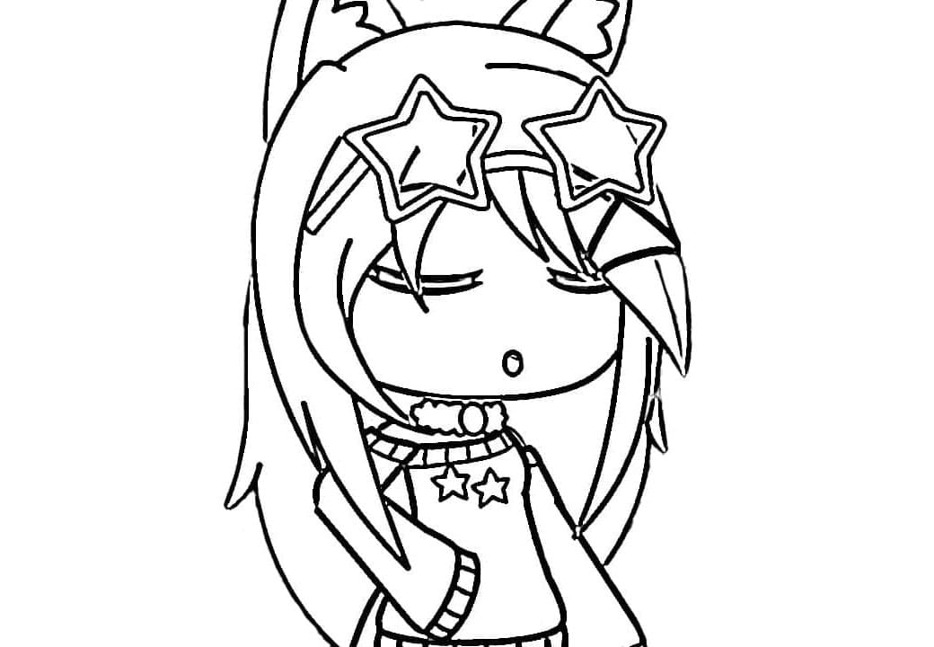 Gacha Life Lovely Girl Endearing Adventures in Pixels Coloring Page