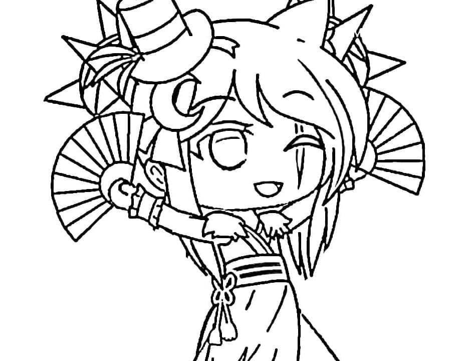 Gacha Life Pretty Girl Elegance in Every Pixel Coloring Page