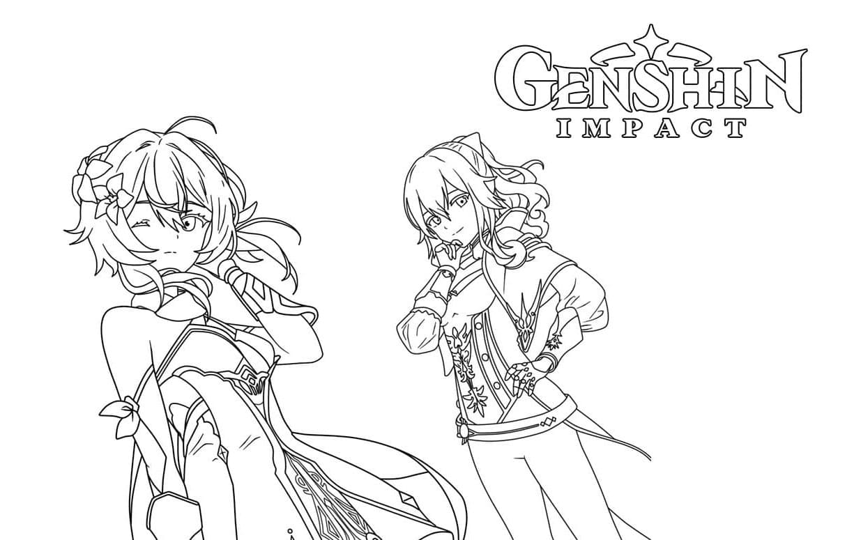 Genshin Impact Light and Wind Coloring Page