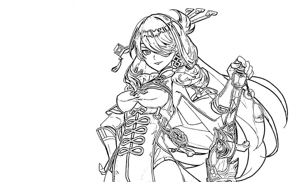 Genshin Impact Thunderous Captain Coloring Page