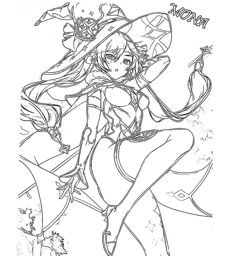 Genshin Impact the Mysterious Astrologer Coloring Page