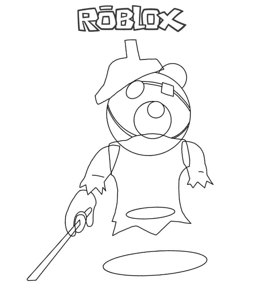 Ghosty Costume in Piggy Roblox Coloring Page