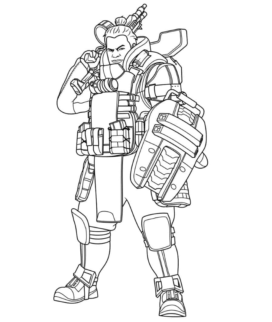 Gibraltar from Apex Legends Free Print Coloring Page