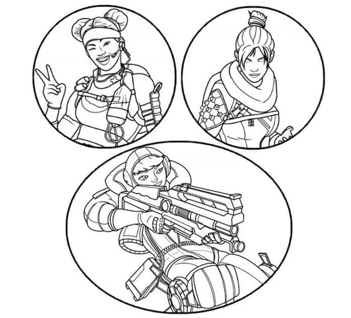 Girls from Apex Legends Free For kids Coloring Page