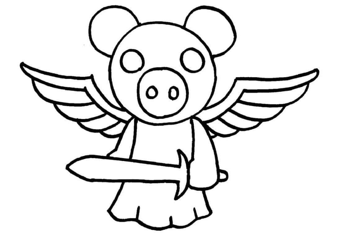 Gold Costume in Piggy Roblox Coloring Page