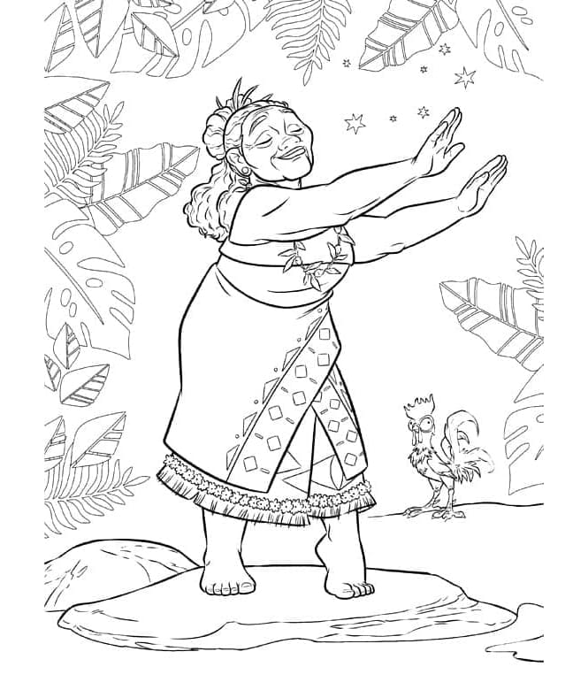 Gramma Tala is Dancing Free Coloring Page