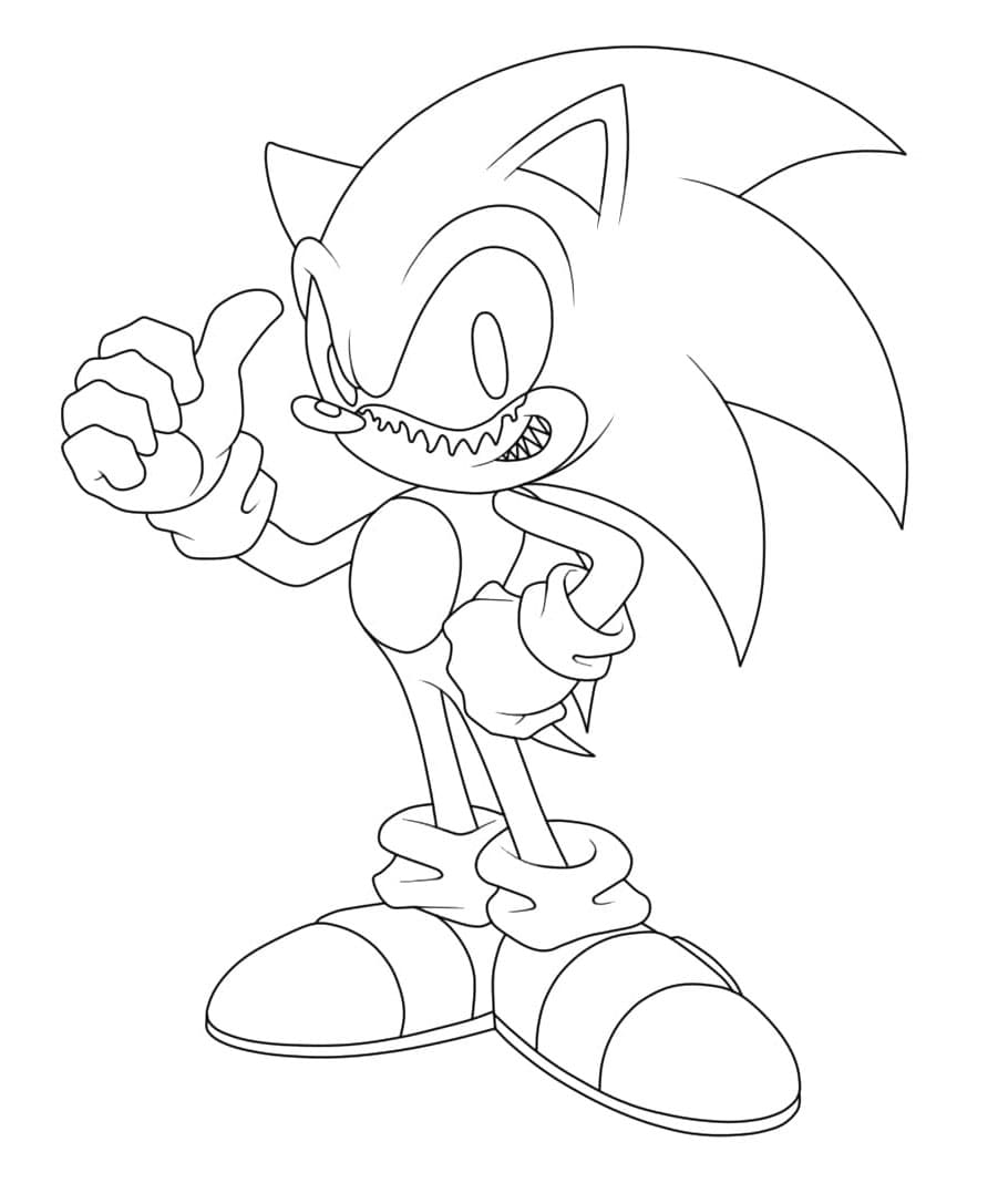 Gratis Sonic Exe Picture Coloring Page