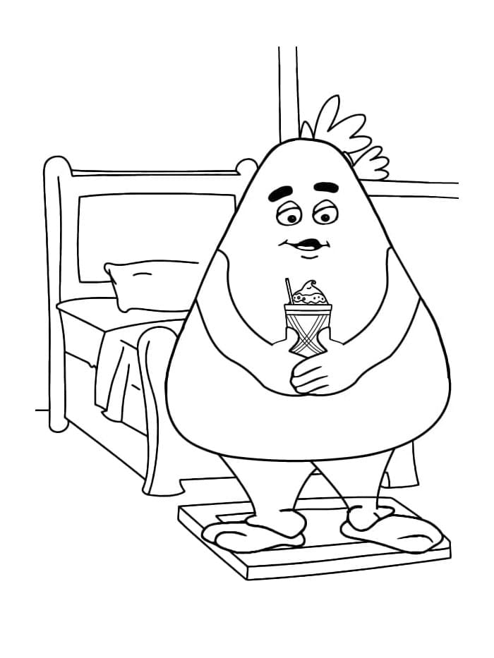 Grimace Enjoying Ice Cream Coloring Page