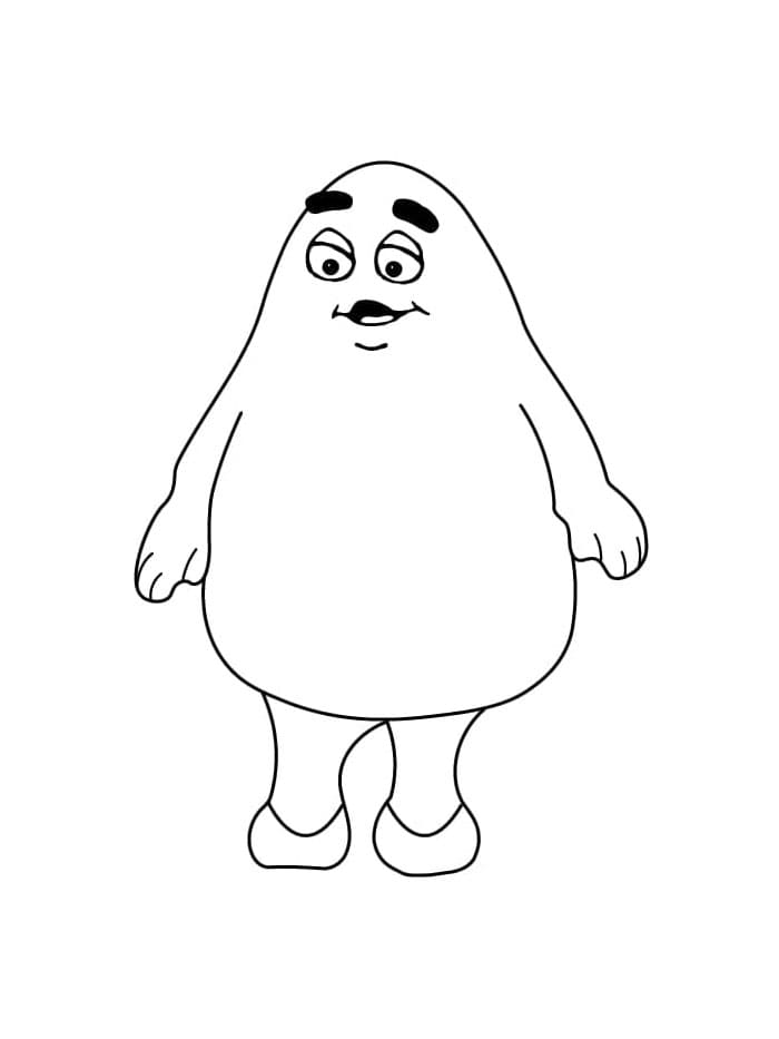 Grimace in Minimal Style Coloring Page