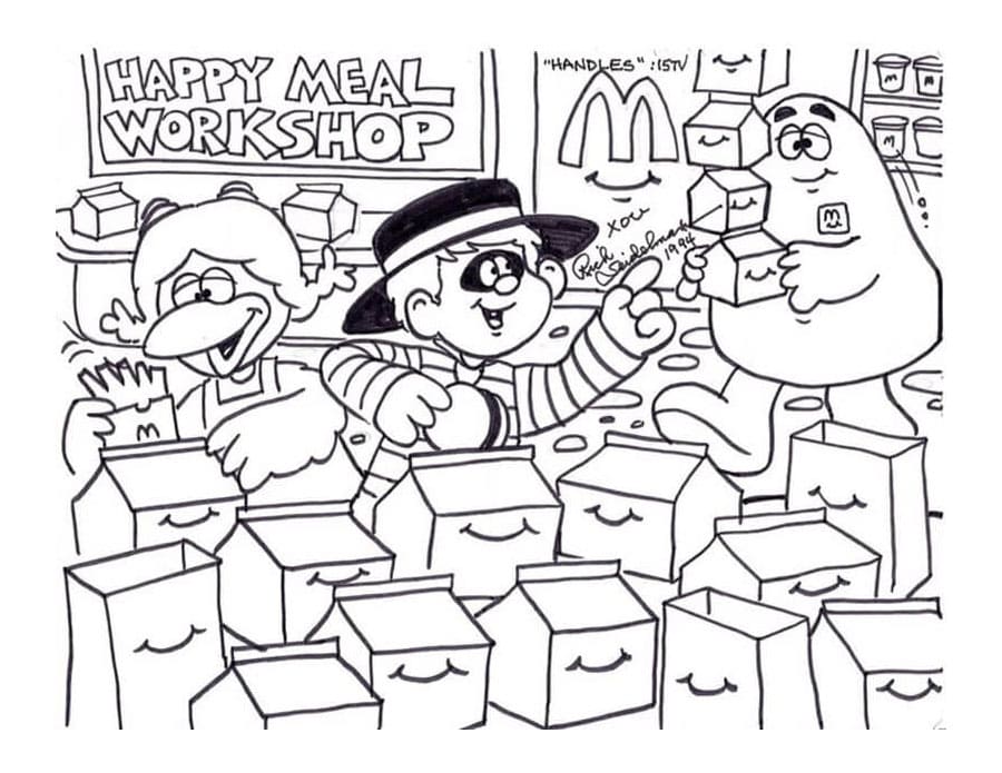 Grimace's Happy Meal Crafting Session Coloring Page