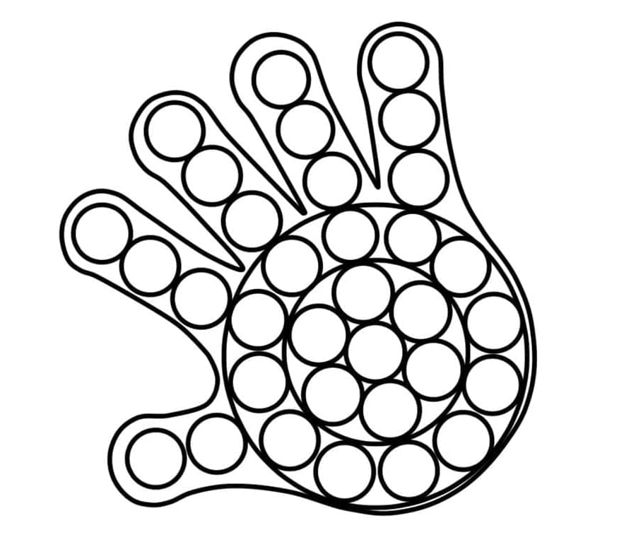 Hand Pop It Coloring Page