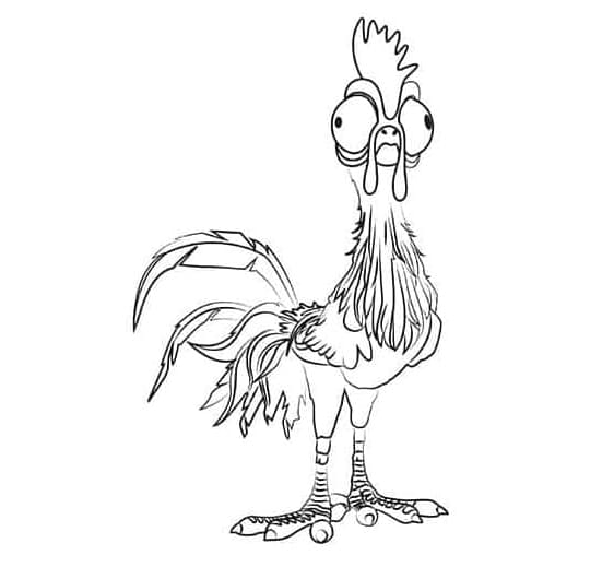 Heihei from Moana Free Printable Coloring Page