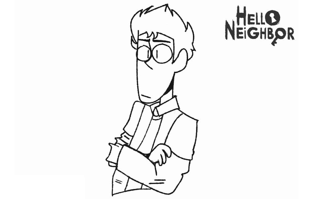 Hello Neighbor Character Traits Coloring Page