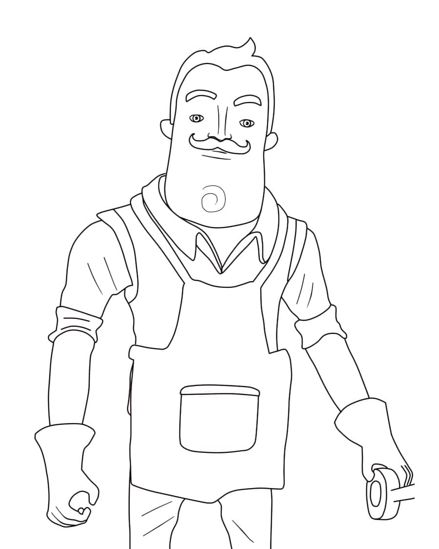 Hello Neighbor Chef Coloring Page