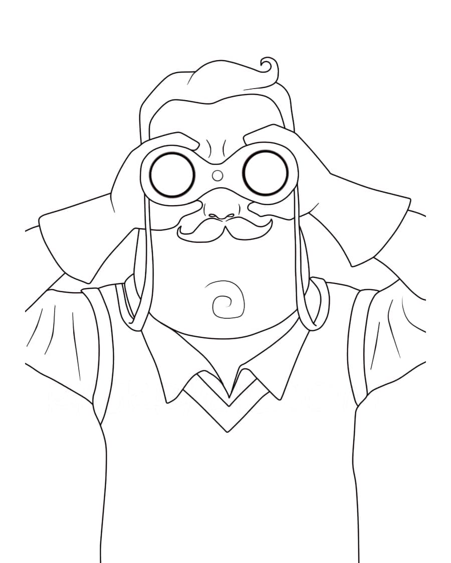 Hello Neighbor Explorer Coloring Page