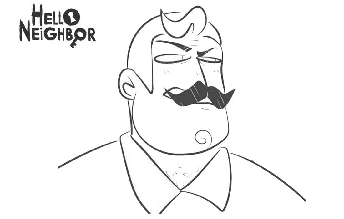 Hello Neighbor Explorer Theodore Peterson Coloring Page