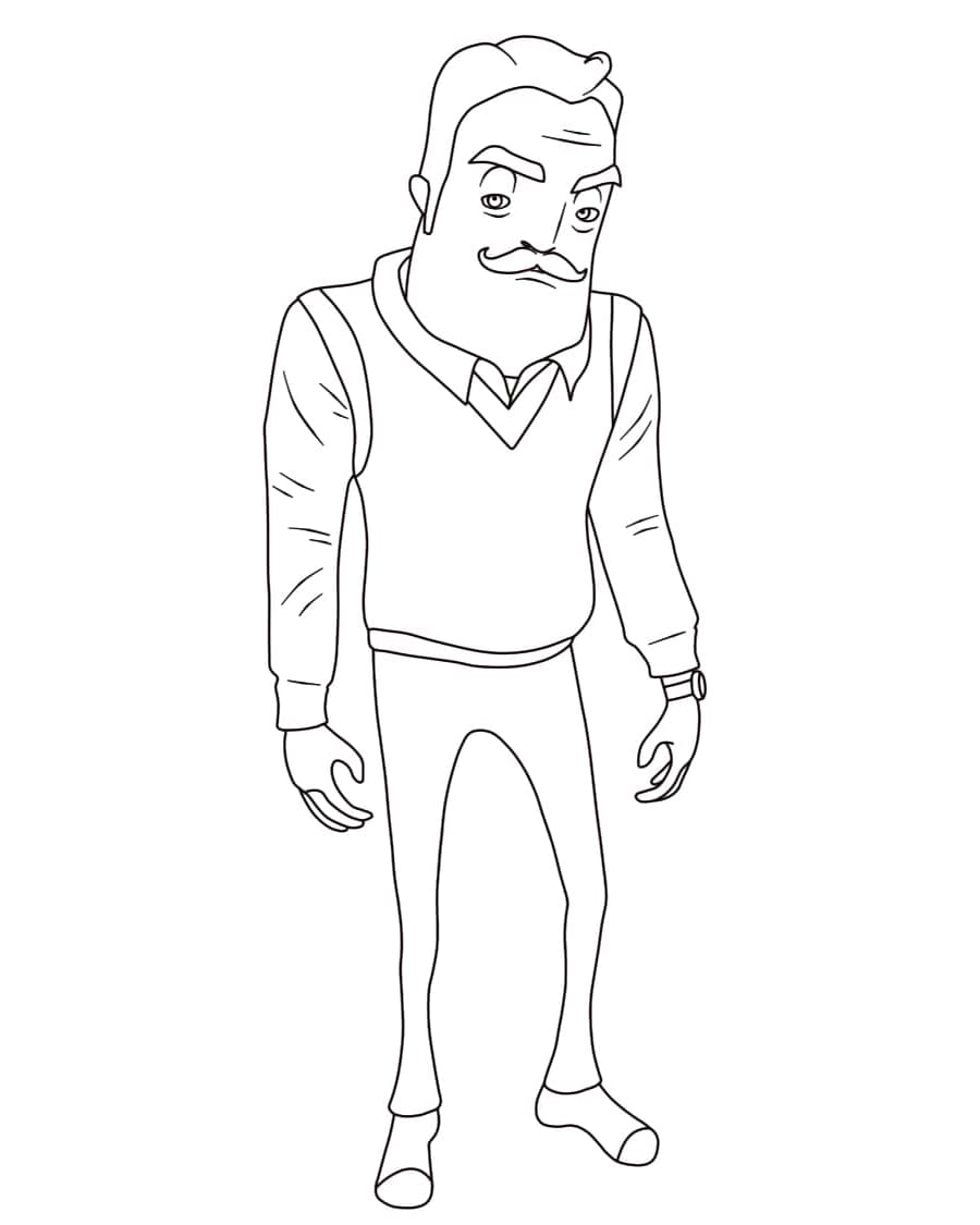 Hello Neighbor Free For Kids Coloring Page