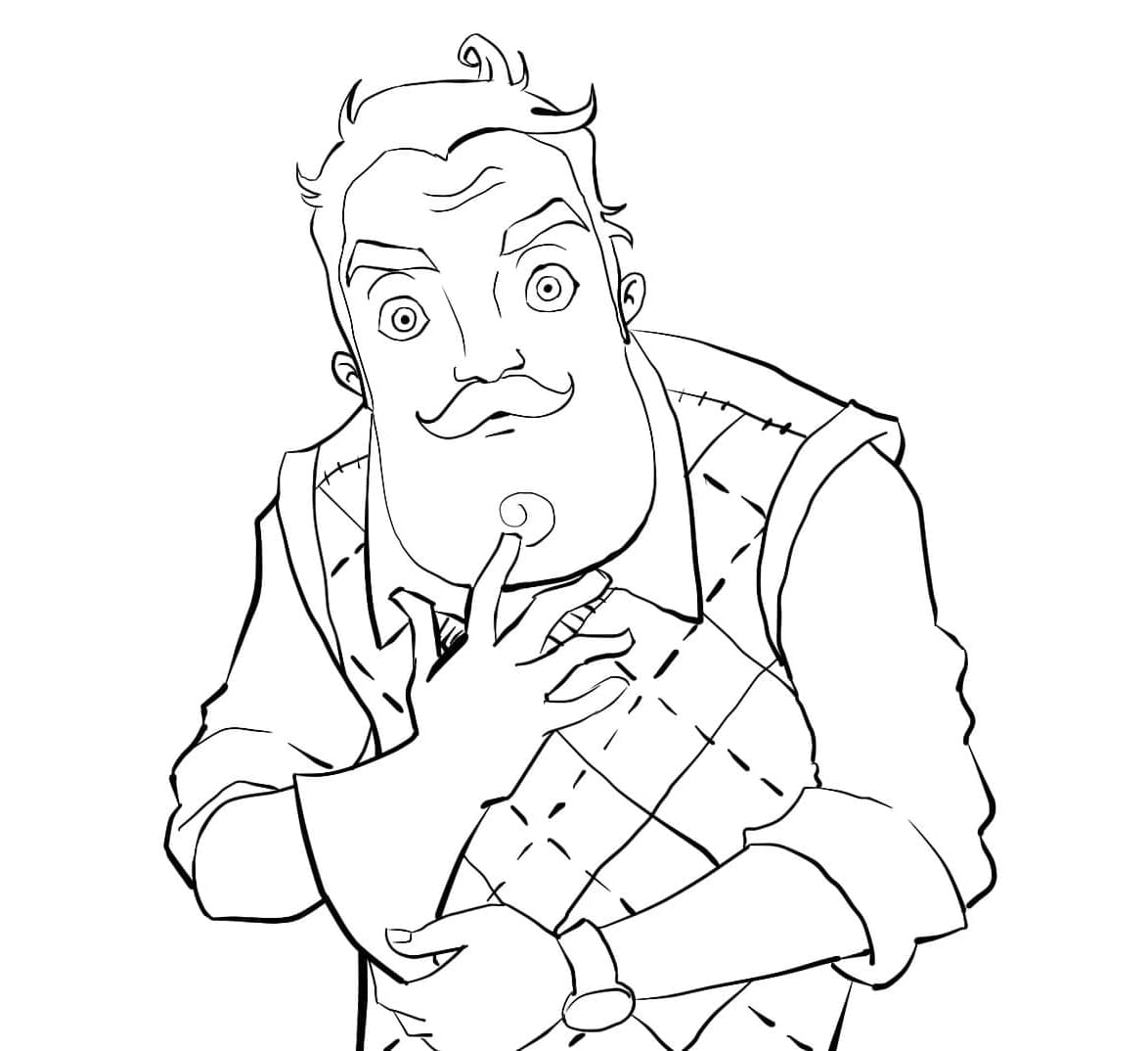 Hello Neighbor Free Printable Coloring Page