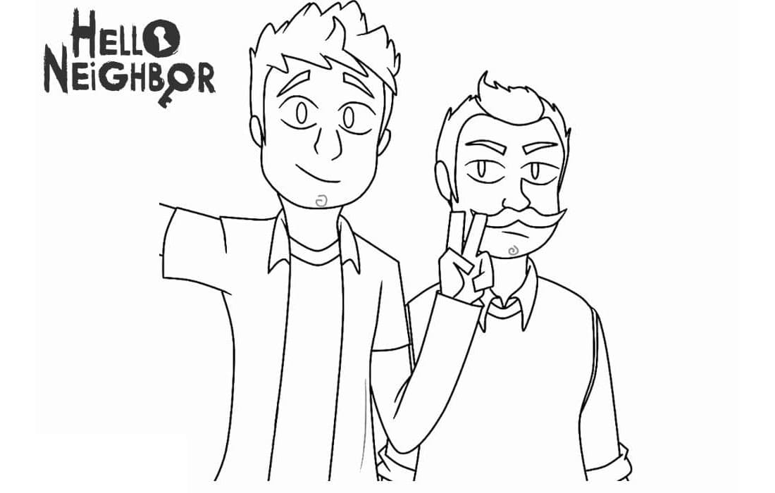 Hello Neighbor Partner Coloring Page