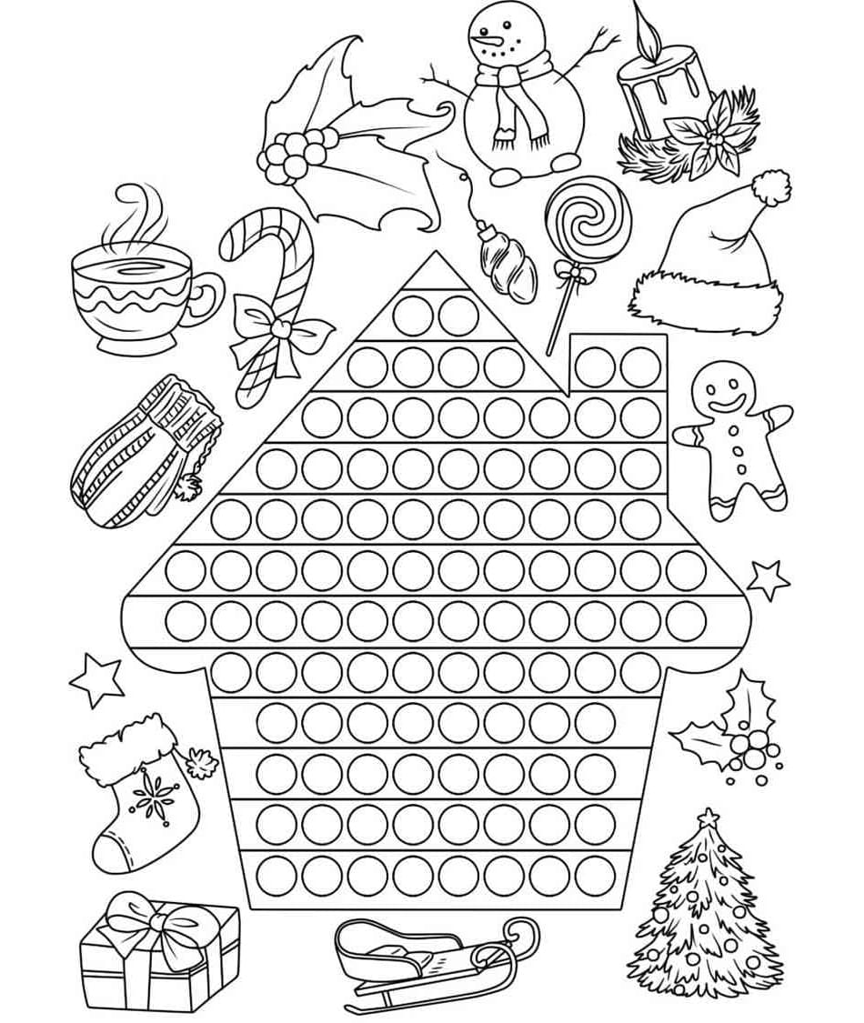 House Pop It Coloring Page