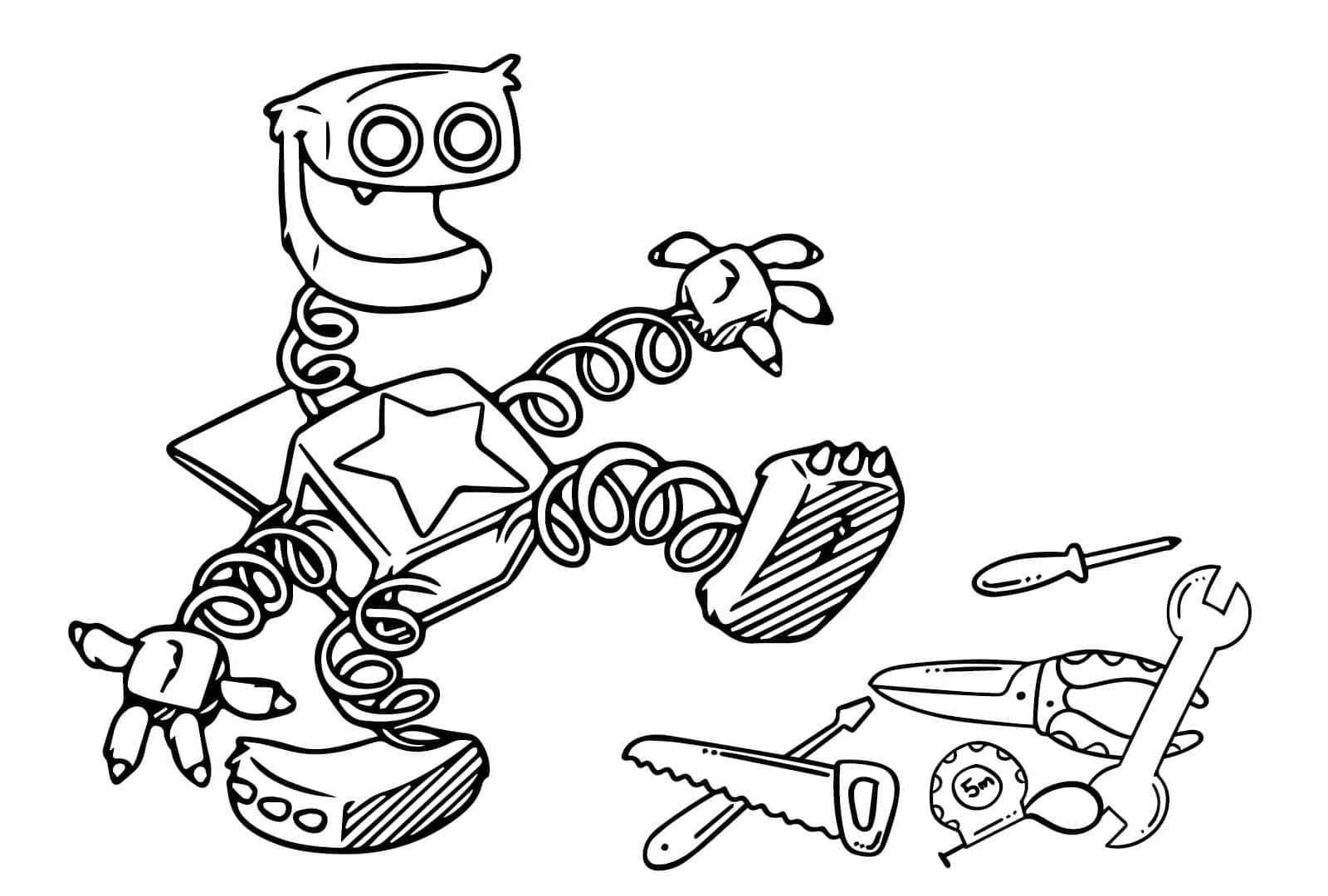 Humorous Boxy Coloring Page