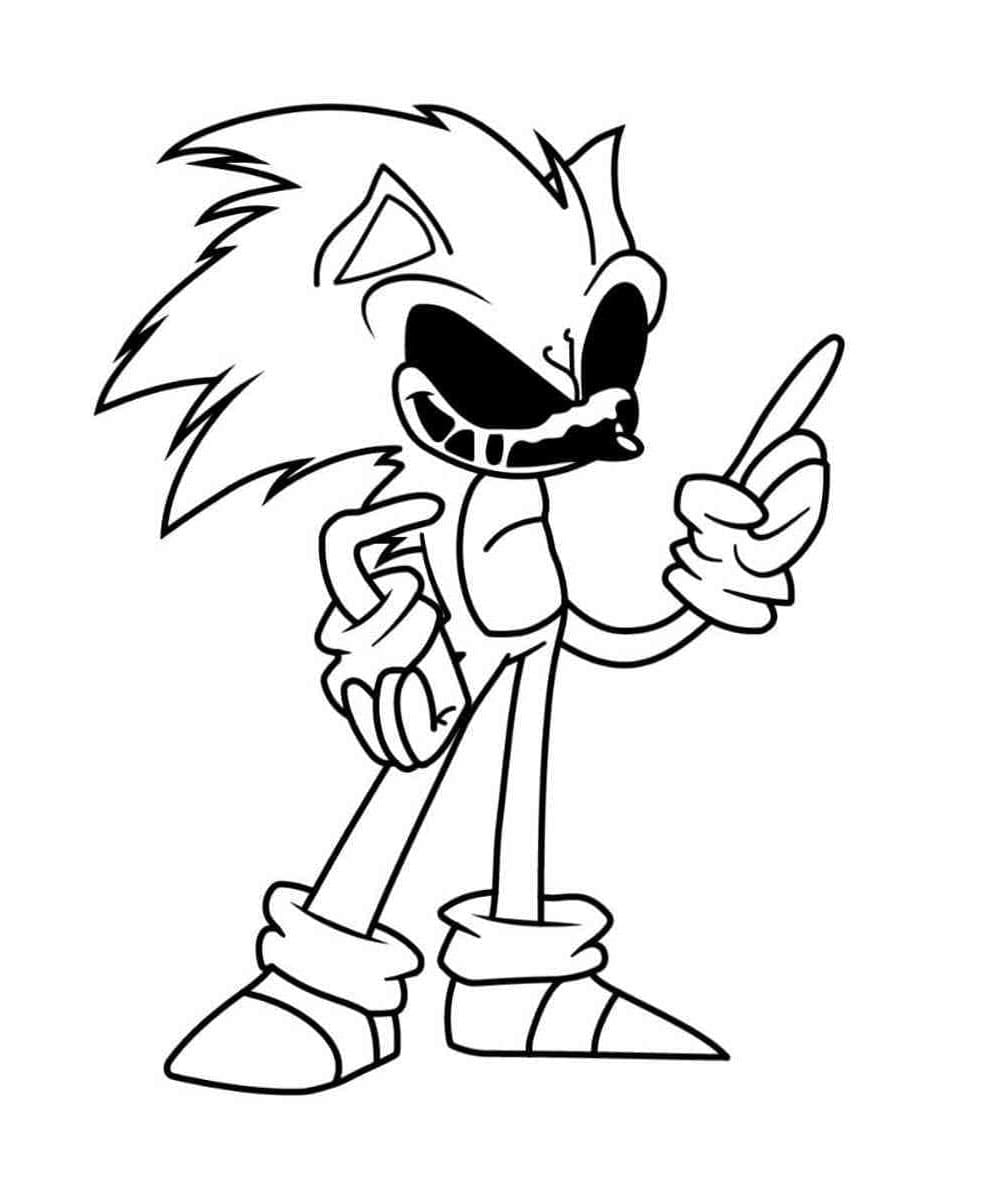 Illustration of Sonic Exe Coloring Page