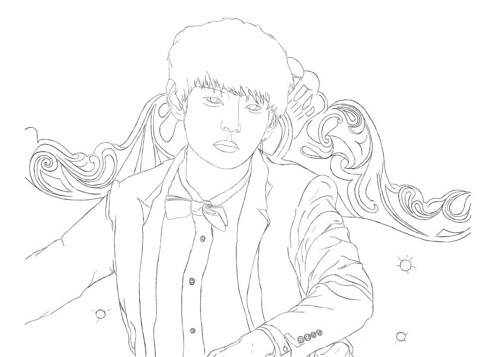 Image BTS Free Printable Coloring Page