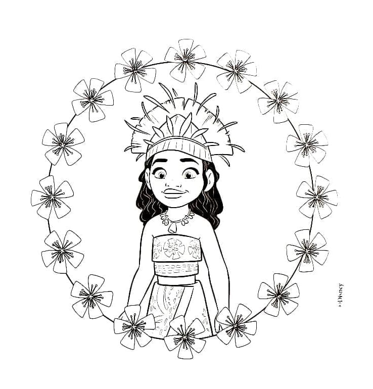 Image Moana Free Coloring Page