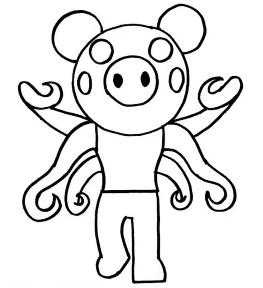 Infected Costume in Piggy Roblox Coloring Page