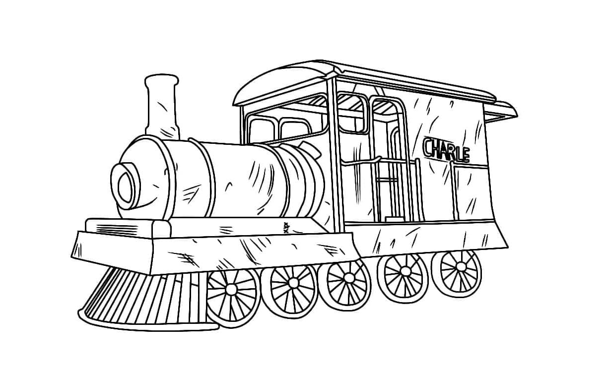 Interactive Choo-Choo Charles Activity Sheet Coloring Page