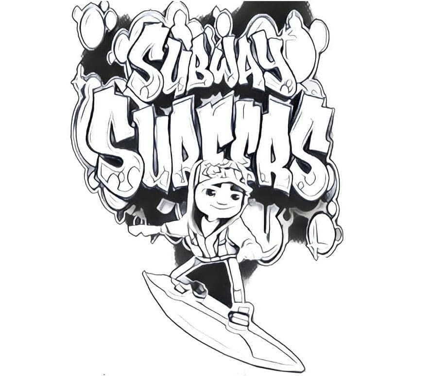 Jake from Subway Surfers Coloring Page