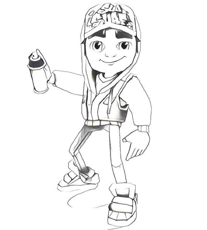 Jake in Subway Surfers Coloring Page