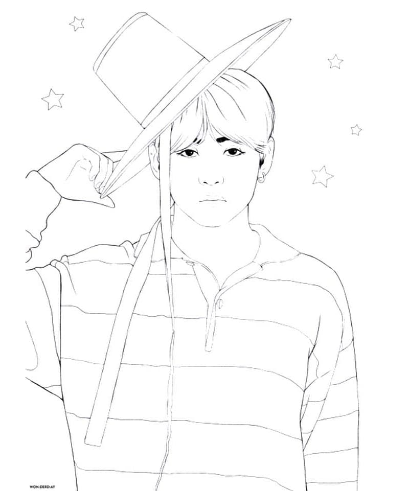 Jimin BTS Free Coloring Page